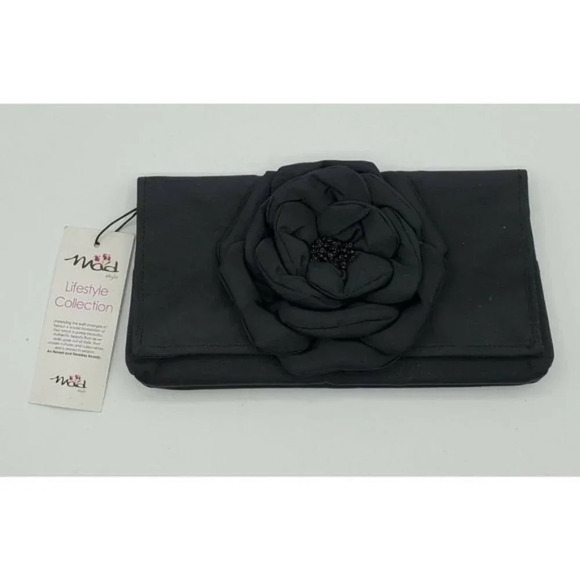Mad Style Black Flower Fabric Clutch by Hancock - Picture 3 of 6